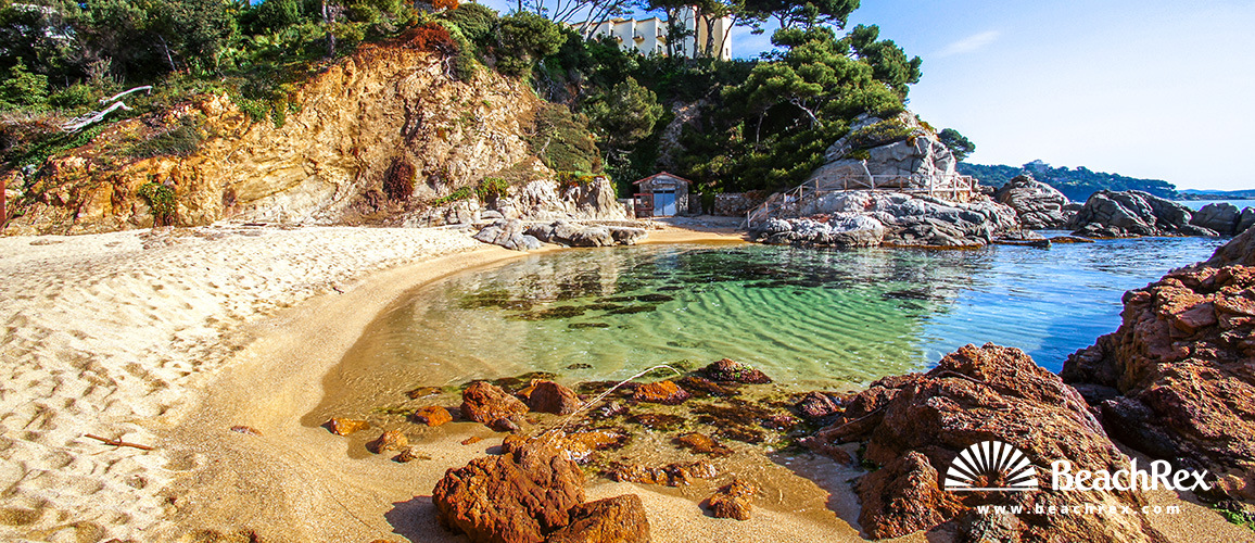 Espana - Comarques gironines -  Calonge - Playa Cap Roig Ampollau