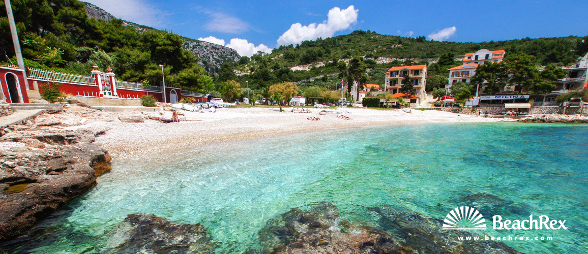 Croatie - Dalmatie  Split - Ile Hvar -  Milna - Plage Milna